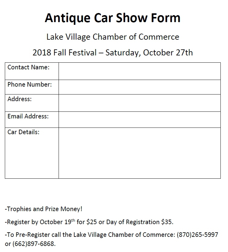Car show Entry